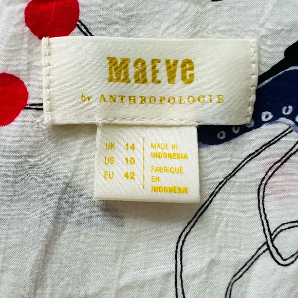 MAEVE Anthropologie Blouse Women Snow Day Long Sleeve Novelty Whimsical Size 10 - Picture 4 of 10